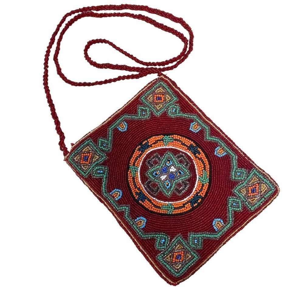 Vintage Hand Beaded Christiana Crossbody Boho Bag